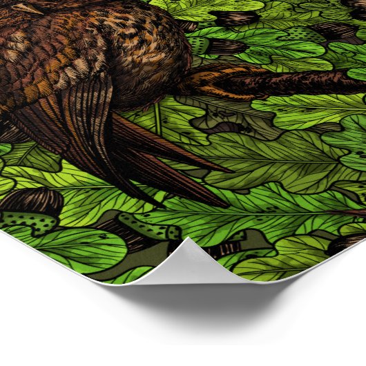 Eichenbäume, grün und braun poster (Ecke)