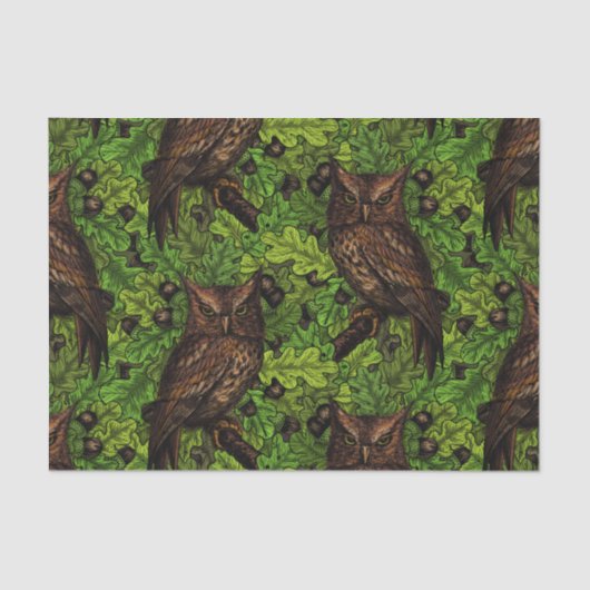 Eichenbäume, grün und braun seidenpapier (Vorderseite)