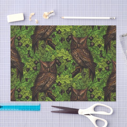 Eichenbäume, grün und braun seidenpapier (Handwerk)