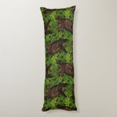 Eichenbäume, grün und braun seitenschläferkissen (Rückseite (Vertikal))