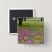Eichenbäume mit Feld Phlox, Blauer Bonnets Button (Vorne & Hinten)