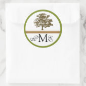 Eichenbaumhochzeit Runder Aufkleber (Tasche)