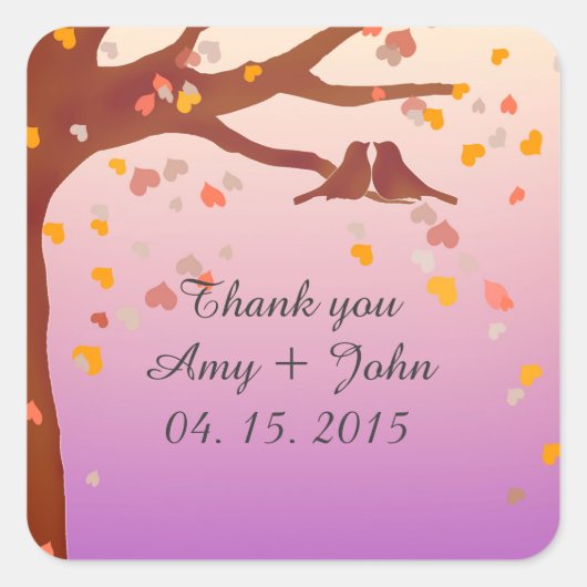 Eichenbaumlieder Herzkonfetti-Aufkleber Liebe 1 Quadratischer Aufkleber (Vorderseite)