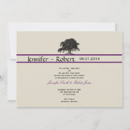 Eichenbaumplantage bei Lila Hochzeitseinladung Einladung