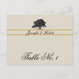 Eichenbaumplantage in Gold-Tischnummer Postkarte