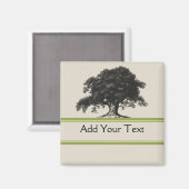 Eichenbaumplantage in Grün Magnet (Vorderseite/Rückseite)