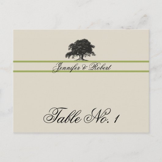 Eichenbaumplantage in grüner Tischnummer (Vorderseite)