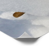 Eichenblatt auf dem Schnee Poster (Ecke)