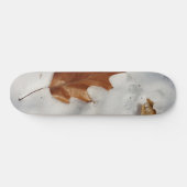 Eichenblatt auf dem Schnee Skateboard (Horizontal)