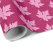 Eichenblatt - Bordeaun und Rosa Geschenkpapier (Rolleneckpunkt)