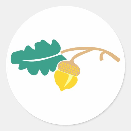 Eichenblatt Eichel oak leaf acorn Runder Aufkleber (Vorderseite)