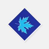 Eichenblatt - Eisblau und weiß Serviette (Ecke)
