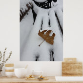 Eichenblatt für neuen Schnee Poster (Küche)