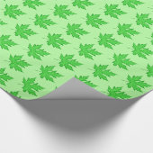 Eichenblatt - grüne Farbtöne Geschenkpapier (Ecke)