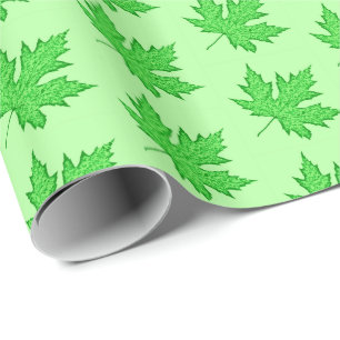 Eichenblatt - grüne Farbtöne Geschenkpapier