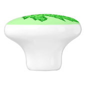 Eichenblatt - grüne Farbtöne Keramikknauf (Seitenansicht)