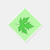 Eichenblatt - grüne Farbtöne Serviette (Ecke)