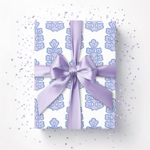 Eichenblatt in Blau und Lila Geschenkpapier