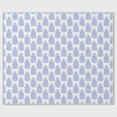 Eichenblatt in Blau und Lila Geschenkpapier (Flach)