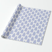 Eichenblatt in Blau und Lila Geschenkpapier (Ungerollt)