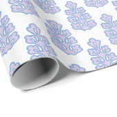 Eichenblatt in Blau und Lila Geschenkpapier (Rolleneckpunkt)