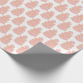 Eichenblatt in Rosa und Orange Geschenkpapier (Ecke)