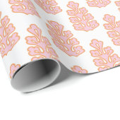Eichenblatt in Rosa und Orange Geschenkpapier (Rolleneckpunkt)