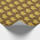 Eichenblatt - Kamelbraun und braun Geschenkpapier (Ecke)