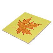 Eichenblatt - Orange und Senfgold Fliese (Seite)