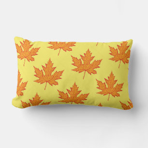 Eichenblatt - Orange und Senfgold Lendenkissen