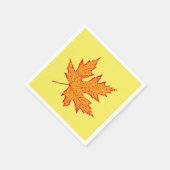 Eichenblatt - Orange und Senfgold Serviette (Ecke)