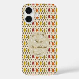 Eichenblätter und Eicheln fallen Herbst-Hochzeit B iPhone 16 Hülle