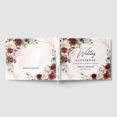 Eichenblüte und burgundische Rose Eukalyptus Hochz Gästebuch (Voll)