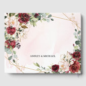 Eichenblüte und burgundische Rose Eukalyptus Hochz Gästebuch (Rückseite)
