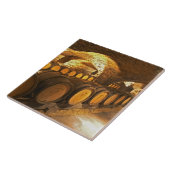 Eichenfässer im Keller des Domaine Comte Fliese (Seite)