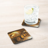 Eichenfässer im Keller des Domaine Comte Getränkeuntersetzer (Rechte Seite)