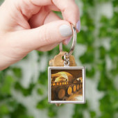 Eichenfässer im Keller des Domaine Comte Schlüsselanhänger (Hand)