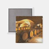 Eichenfässern im Keller der Domaine Comte Magnet (Vorderseite/Rückseite)