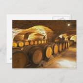 Eichenfässern im Keller der Domaine Comte Postkarte (Vorne/Hinten)