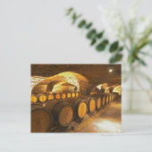 Eichenfässern im Keller der Domaine Comte Postkarte (Stehend Vorderseite)