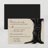 Eichenhochzeit-Antwortkarte mit Menüauswahl RSVP Karte (Vorne/Hinten)
