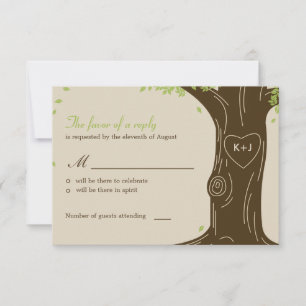 Eichenhochzeit RSVP / Antwortkarte Karte