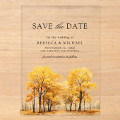 Eichenhochzeit - Save-the-Date Acryleinladungen (Vorderseite)