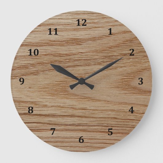 Eichenholz Große Wanduhr (Vorderseite)