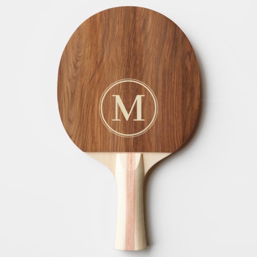 Eichenholz Monogramm Tischtennis Schläger (Rückseite)