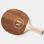 Eichenholz Monogramm Tischtennis Schläger (Seitenansicht)