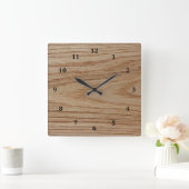 Eichenholz Quadratische Wanduhr (Zuhause)