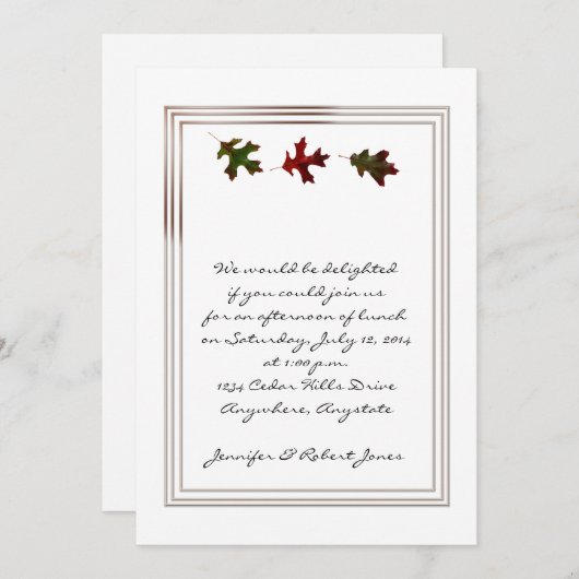 Eichenholzparade Party Einladung (Vorne/Hinten)