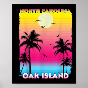 Eicheninsel North Carolina Nc Sommer Vintage Sonne Poster