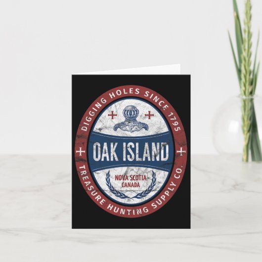 Eicheninsel Schatzsuche Retro Templar Ritter T Karte (Vorderseite)